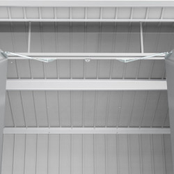 Abri toit plat en métal gris 5,22m² avec panneaux de 0.5mm - DURAMAX