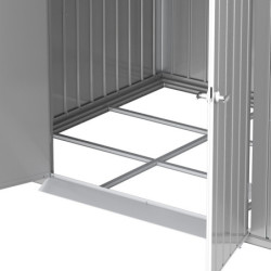 Abri toit plat en métal gris 5,22m² avec panneaux de 0.5mm - DURAMAX