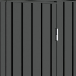 Abri toit plat en métal anthracite 5,22m², panneaux de 0.5mm - DURAMAX