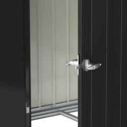 Abri toit plat en métal anthracite 5,22m², panneaux de 0.5mm - DURAMAX