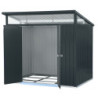 Abri toit plat en métal anthracite 5,22m², panneaux de 0.5mm - DURAMAX