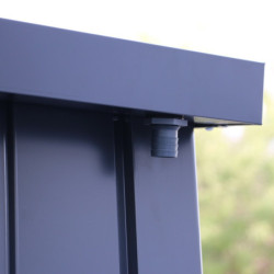 Abri toit plat en métal anthracite 5,22m², panneaux de 0.5mm - DURAMAX