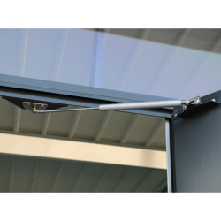 Abri toit plat en métal anthracite 5,22m², panneaux de 0.5mm - DURAMAX