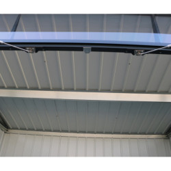 Abri toit plat en métal anthracite 5,22m², panneaux de 0.5mm - DURAMAX