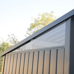 Abri toit plat en métal anthracite 5,22m², panneaux de 0.5mm - DURAMAX