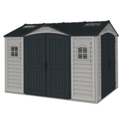 Abri de jardin en PVC 8,05m² + kit de fondation DarkGrey Apex Duramax