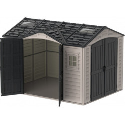 Abri de jardin en PVC 8,05m² + kit de fondation DarkGrey Apex Duramax