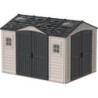 Abri de jardin en PVC 8,05m² + kit de fondation DarkGrey Apex Duramax