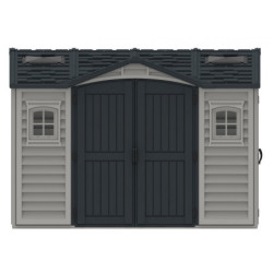 Abri de jardin en PVC 8,05m² + kit de fondation DarkGrey Apex Duramax