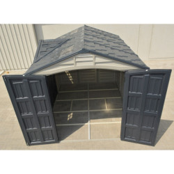Abri de jardin en PVC 8,05m² + kit de fondation DarkGrey Apex Duramax