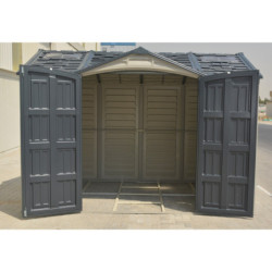 Abri de jardin en PVC 8,05m² + kit de fondation DarkGrey Apex Duramax
