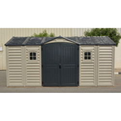 Abri de jardin en PVC 11,95m² + kit de fondation DarkGrey Apex Duramax