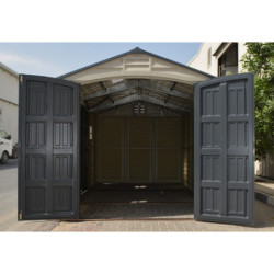 Abri de jardin en PVC 11,95m² + kit de fondation DarkGrey Apex Duramax