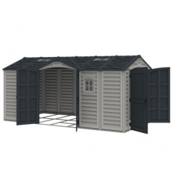 Abri de jardin en PVC 11,95m² + kit de fondation DarkGrey Apex Duramax