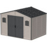 Abri de jardin en PVC 8,05m², kit de fondation DarkGrey Premium Duramax