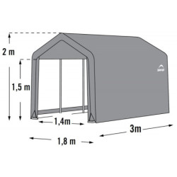 Abri de jardin 5,4m² en acier et polyéthylène gris Shelter Logic