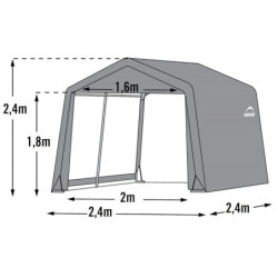 Abri de jardin 5,76m² en acier et polyéthylène gris Shelter Logic