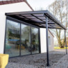 Toit de terrasse en alu et panneaux amovibles polycarbonate 12,04m²