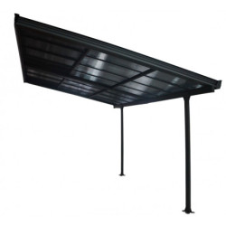 Toit de terrasse en alu et panneaux amovibles polycarbonate 12,04m²