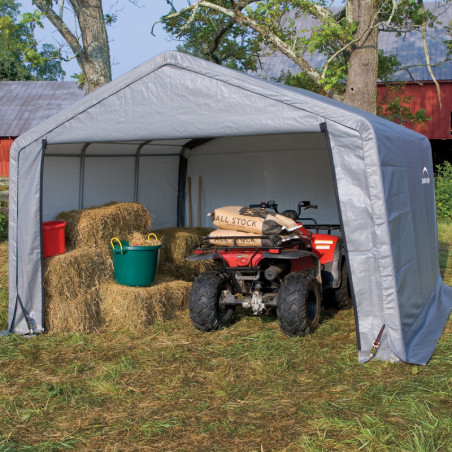 Abri de jardin 13m² en acier et polyéthylène gris Shelter Logic