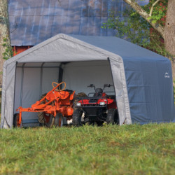 Abri de jardin 13m² en acier et polyéthylène gris Shelter Logic