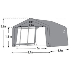 Abri de jardin 13m² en acier et polyéthylène gris Shelter Logic