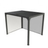 Pergola bioclimatique 7,20m² alu, lames orientables, 2 rideaux HABRITA