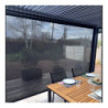 Pergola bioclimatique 10,80m² alu gris + 2 rideaux latéraux HABRITA