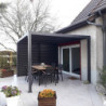 Pergola en alu gris 10,80m² + 2 panneaux de ventelles latérales Habrita