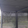 Pergola en alu gris 10,80m² + 2 panneaux de ventelles latérales Habrita