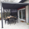 Pergola en alu gris 10,80m² + 2 panneaux de ventelles latérales Habrita
