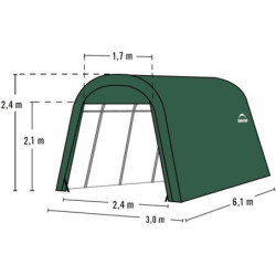 Garage 18,3m² en acier et polyéthylène vert Shelter Logic