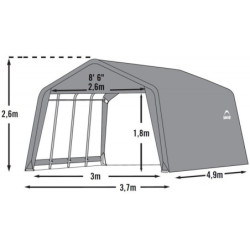 Garage 18,13m² en acier et polyéthylène gris Shelter Logic