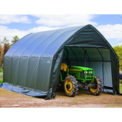 Garage 23,8m² en acier et polyéthylène vert Shelter Logic camping car