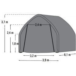 Garage 23,8m² en acier et polyéthylène vert Shelter Logic camping car