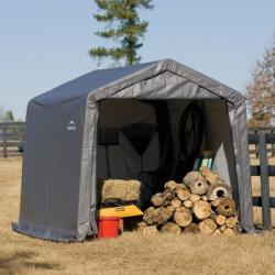 Abri de jardin 9m² en acier et polyéthylène gris - Shelter Logic
