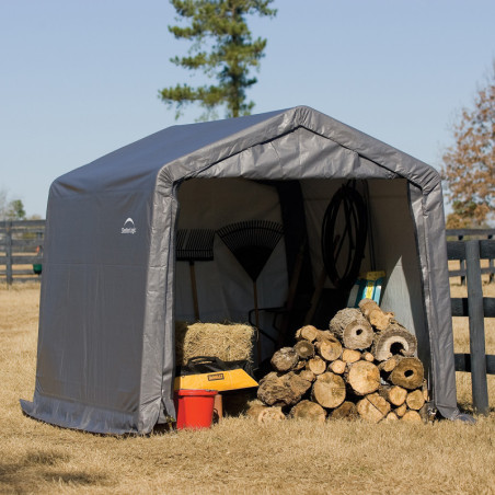 Abri de jardin 9m² en acier et polyéthylène gris - Shelter Logic