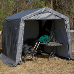 Abri de jardin 9m² en acier et polyéthylène gris - Shelter Logic