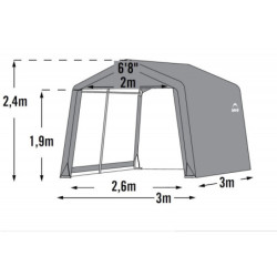 Abri de jardin 9m² en acier et polyéthylène gris - Shelter Logic