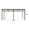 Pergola bioclimatique 21,52m² alu gris + toit avec lames écru HABRITA