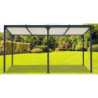 Pergola bioclimatique 21,52m² alu gris + toit avec lames écru HABRITA