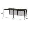 Pergola bioclimatique 21,52m² alu gris, rideau latéral sur 5,98m HABRITA