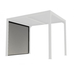Rideau store PVC gris pour pergola bioclimatique alu 7,20m² HABRITA