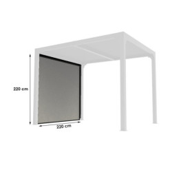 Rideau store PVC gris pour pergola bioclimatique alu 7,20m² HABRITA