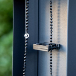 Rideau store PVC gris pour pergola bioclimatique alu 21,52m² HABRITA