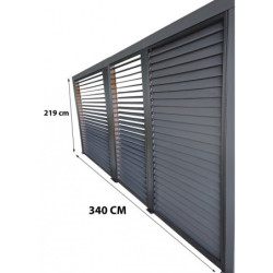 Panneaux ventelles amovible pour pergola alu 21,52m²/10,80m² HABRITA