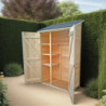 Abri pratique en bois massif brut 0,7m² avec 3 étagères - Habrita