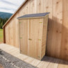 Abri pratique en bois massif brut 0,7m² avec 3 étagères - Habrita
