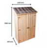Abri pratique en bois massif brut 0,7m² avec 3 étagères - Habrita