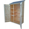 Abri pratique en bois massif brut 0,7m² avec 3 étagères - Habrita
